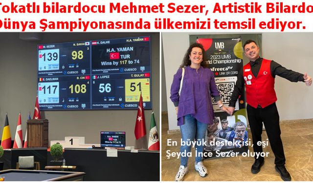 Artistik bilardoda Tokatlı Mehmet Sezer son 16’ya kaldı