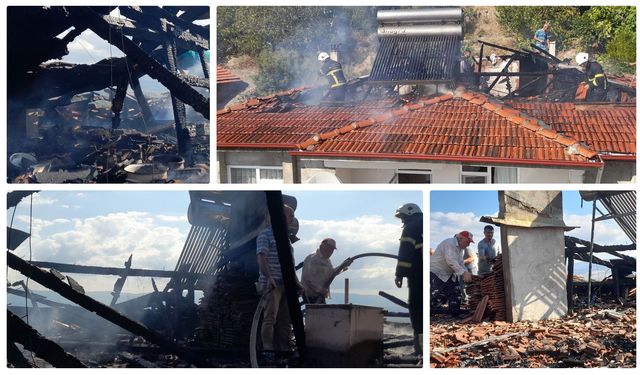 Tokat Erbaa'da çatı yangını korkuttu