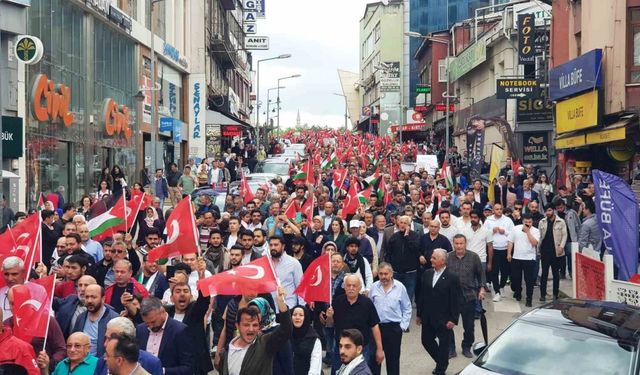 Binlerce kişi İsrail’e tepki, Filistin’e destek için yürüdü