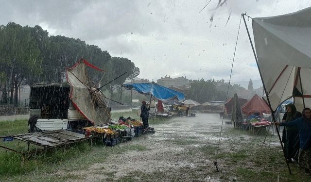 Osmancık’ta sağanak yağış, fırtına ve dolu yağıyı etkili oldu