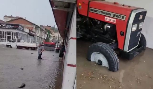 Zile'de şiddetli yağış su baskınlarına neden oldu!