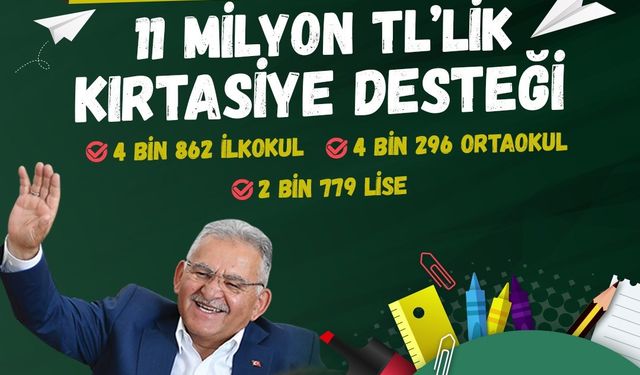 Başkan Büyükkılıç: “11 bin öğrencimize 11 milyon TL’lik kırtasiye desteği sağladık”