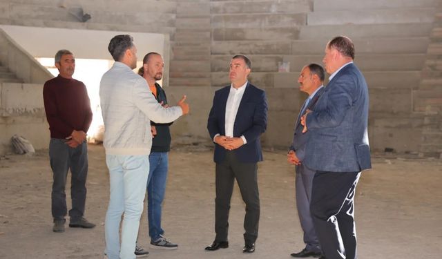 Bayburt’ta yapımı devam eden spor salonunda sona doğru