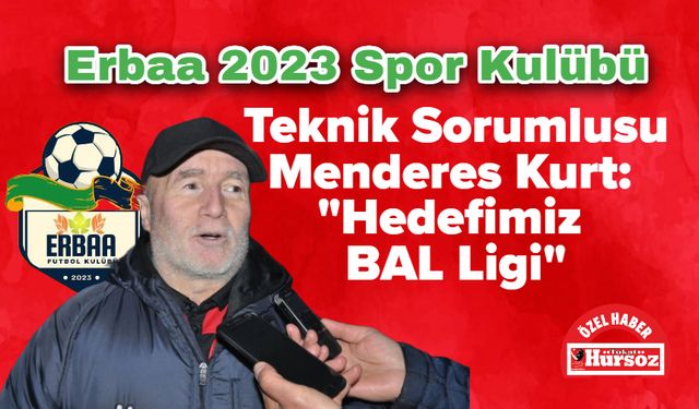 Erbaa 2023 Spor Kulübü Teknik Sorumlusu Menderes Kurt: "Hedefimiz BAL Ligi"