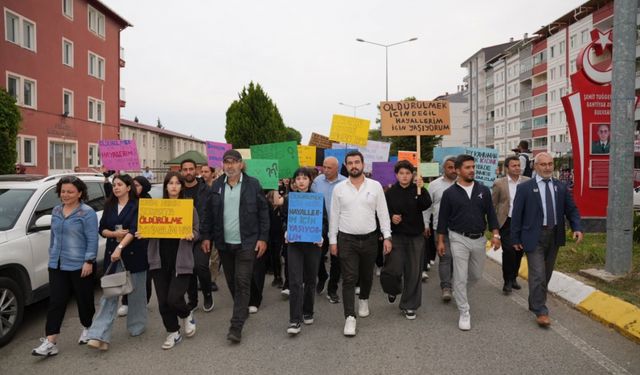 Piraziz'de kadına şiddete tepki için yürüyüş düzenlendi