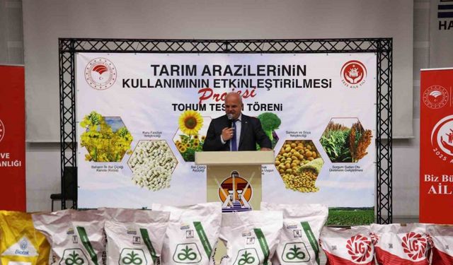 Havza’da 350 çiftçiye yüzde 70 hibeli ayçiçeği tohumu desteği