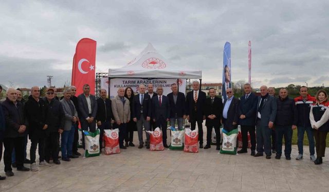 Üreticilere fasulye ve ayçiçeği tohumu dağıtıldı
