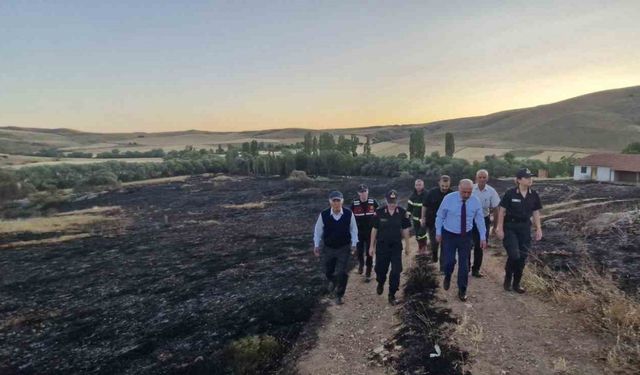 Çorum Valisi Çalgan, yangın bölgesinde incelemelerde bulundu
