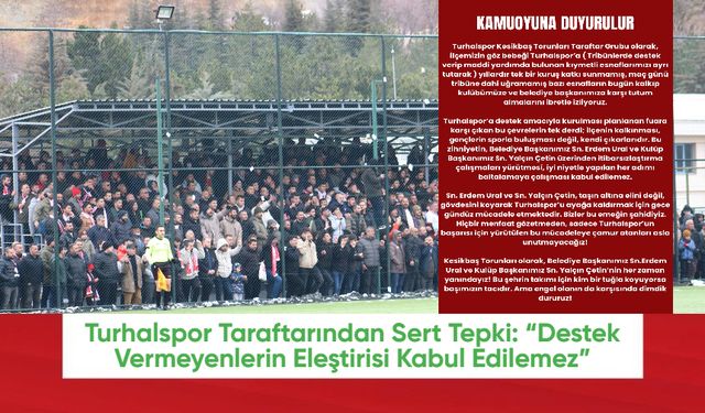 Turhalspor Taraftarından Sert Tepki