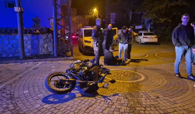 Polisi görünce kaçan motosikletli, kaza yapınca yakalandı