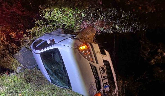 Bolu’da otomobil takla attı: Yaralı sürücü ehliyetsiz çıktı