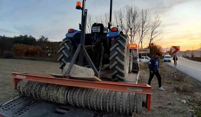Bolu'da tarım aletinin altında kalan çiftçi ağır yaralandı