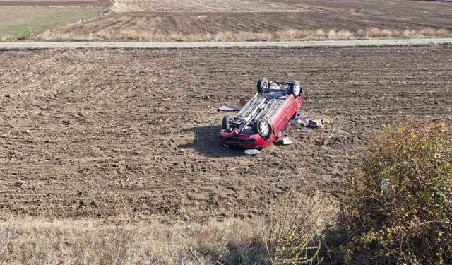 Çorum’da otomobil takla attı: 1 yaralı