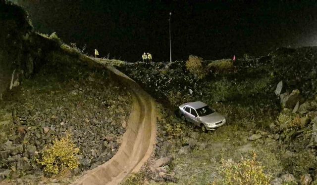 Otomobil viyadükten uçtu: 1 yaralı