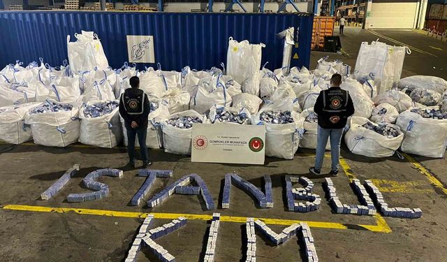 Piyasa değeri 94 milyon lira olan 394 bin 117 paket kaçak sigara ele geçirildiğini açıkladı