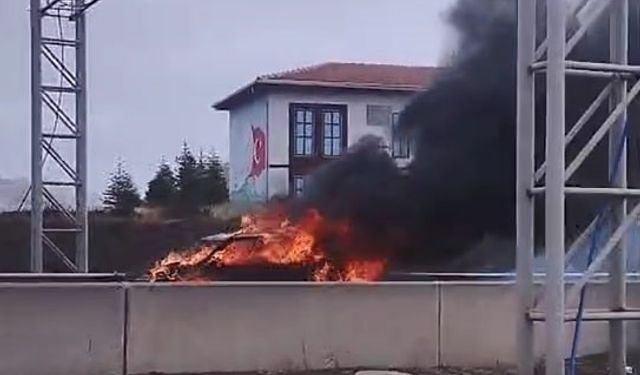 Pursaklar'da araç yangını