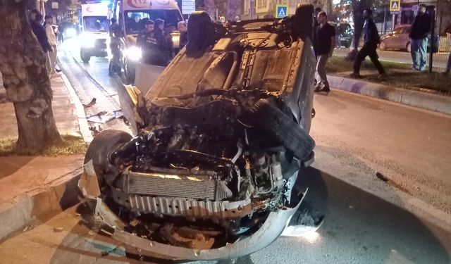 Samsun'da otomobil takla attı: 1 yaralı
