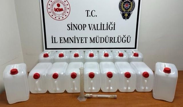 Sinop'ta 2025 yılında 2 bin 400 litre sahte alkol ele geçirildi