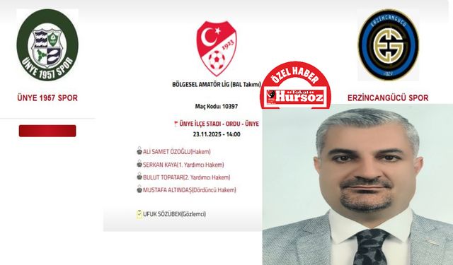 Ünye 1957 Spor - Erzincangücü Spor Maçına Tokatlı Gözlemci