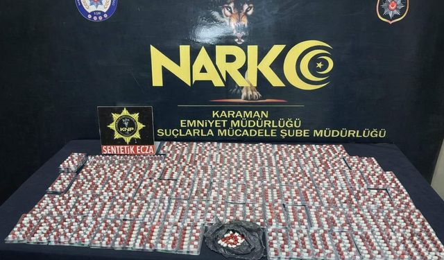 Karaman'da 2 bin 721 adet sentetik hap ele geçirildi: 4 tutuklama