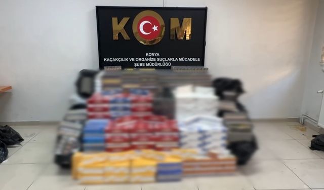 Konya'da 2 milyon liralık kaçak sigara operasyonu