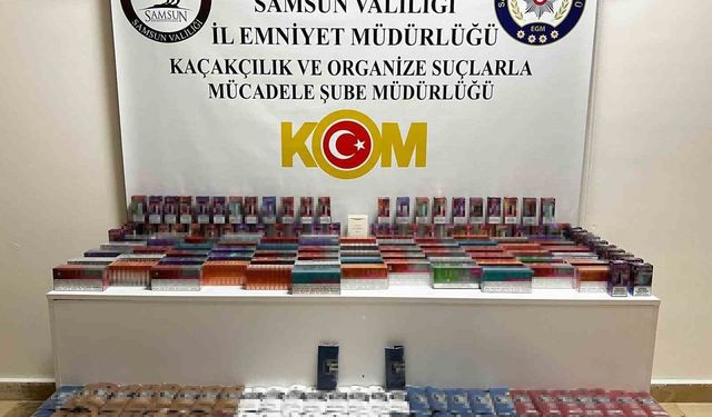 Samsun'da kaçak tütün ve elektronik sigara ürünleri ele geçirildi
