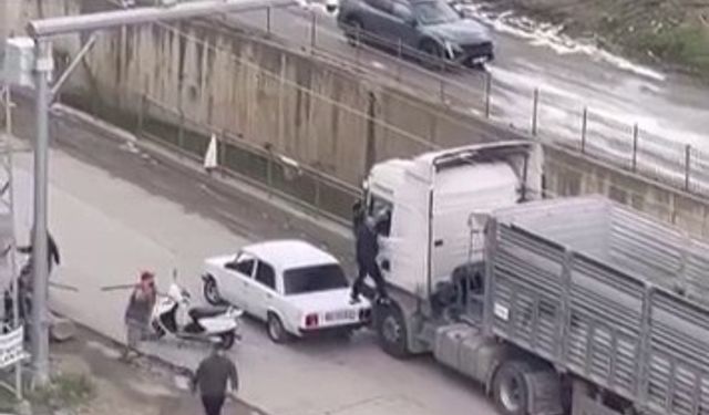 Samsun'da tır şoförüne sopayla saldırdılar