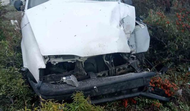 Kamyonet ile çarpışan otomobildeki 3 kişi yaralandı