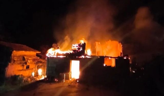 Sinop'ta çıkan yangında ev küle döndü