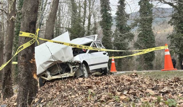 Karabük'te otomobil ağaca çarptı: 1 ölü, 2 yaralı