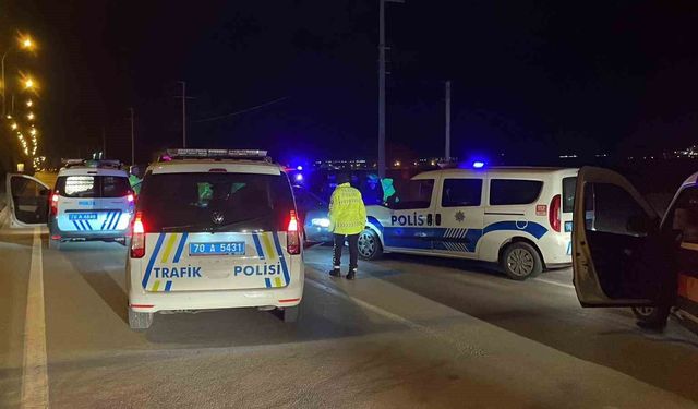 Karaman'da polisten kaçan alkollü sürücü kovalamaca sonucu yakalandı