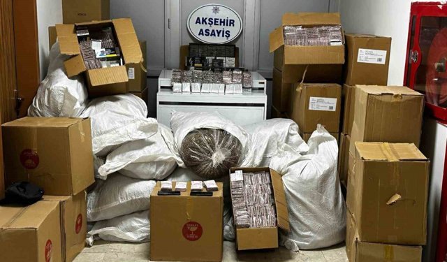 Akşehir'de kaçak tütün operasyonu