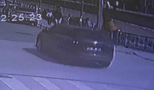 Amasya'da otomobilin çarptığı motosikletli havada takla attı