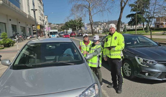 Ordu'da özel çocuklardan trafik denetimi