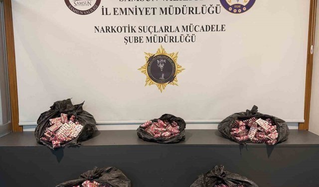 Samsun'da 24 bin 600 uyuşturucu hap ele geçirildi