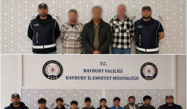 Bayburt'ta 8 düzensiz göçmen yakalandı