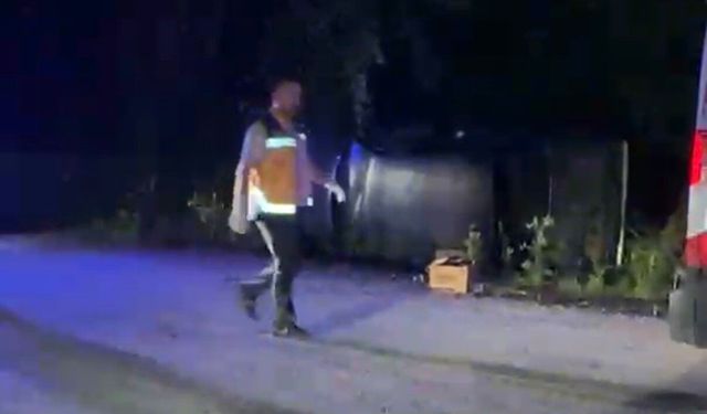 Düzce'de otomobil yan yattı: 5 yaralı
