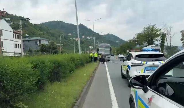 Karşı şeride savrulan otobüs faciayı kıl payı atlattı