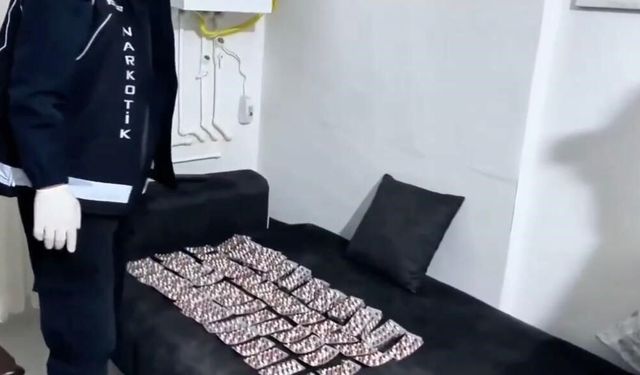 Yozgat'ta bin 730 adet sentetik ecza hap ele geçirildi