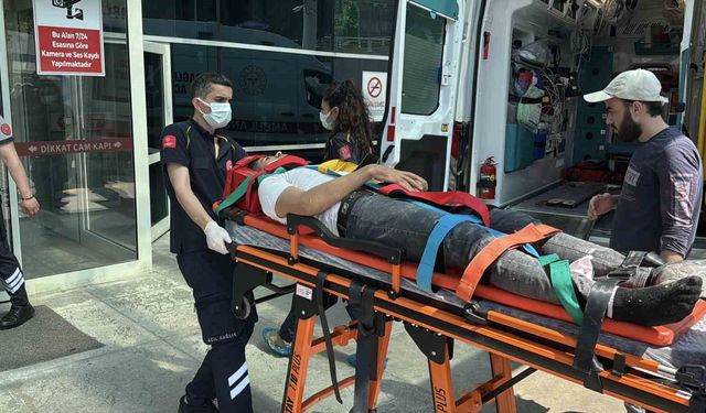 İskeleden düşen yabancı uyruklu işçi yaralandı