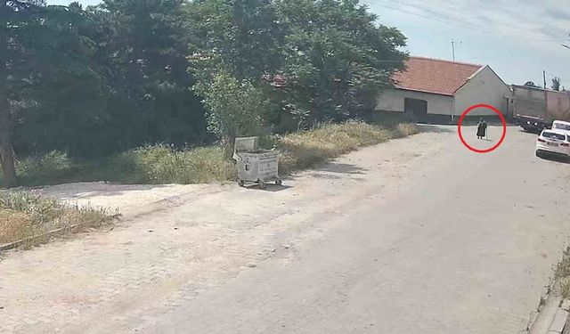 Kamyonun çarptığı yaşlı kadın hayatını kaybetti: Feci kaza kamerada