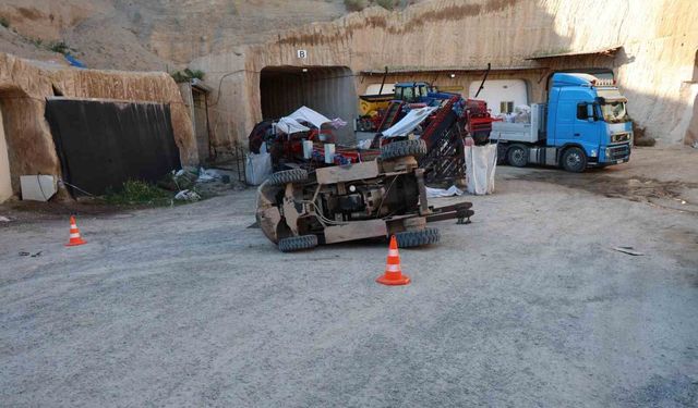 Nevşehir'de devrilen forkliftin altında kalan genç hayatını kaybetti