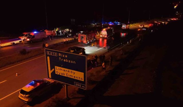 Rize'de 3 kişini hayatını kaybettiği, 4 kişinin ise yaralandığı kaza yeri havadan görüntülendi
