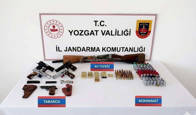 Yozgat'ta ruhsatsız silahlara el konuldu