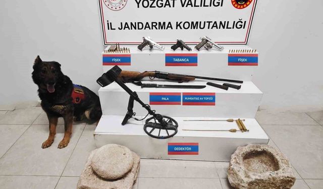Yozgat'ta tarihi eser nitelikli obje ve silahlar ele geçirildi