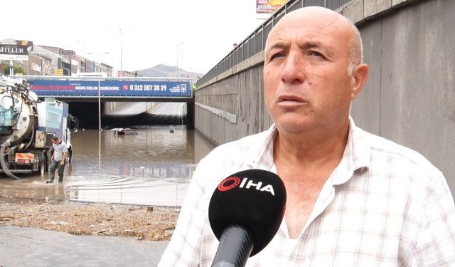 Ankara'da aracını sel sularına kaptıran adam gözyaşlarına hakim olmadı: 'Arabam artık kullanılamaz halde, hala borcunu ödüyorum'