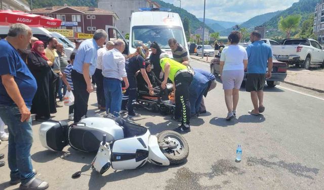 Motosikletin çarptığı kadın yaralandı