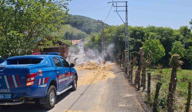 Saman yüklü tırda yangın paniği: Facianın eşiğinden dönüldü