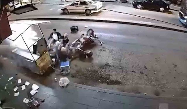 Ters yönden girdi, geri manevrayla kokoreç tezgahına daldı