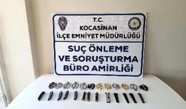 Kayseri'de yasaklı bıçak operasyonu: Çok sayıda sustalı ve muşta ele geçirildi